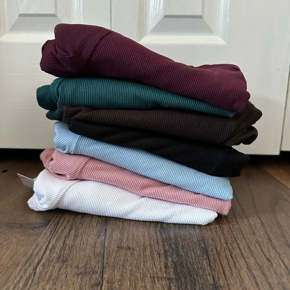Seven Long Sleeve Ribbed Shirts - Picture 2 of 2